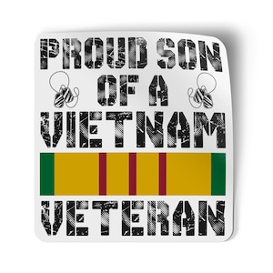 Proud Son Veteran Bumper Sticker USA Veteran sDecal Sticker Car Window Vinyl Decal 5&quot;