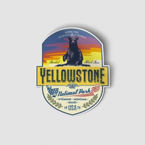 Yellowstone National Park Sticker Bumper Sticker Car Window Vinyl Decal 5&quot;