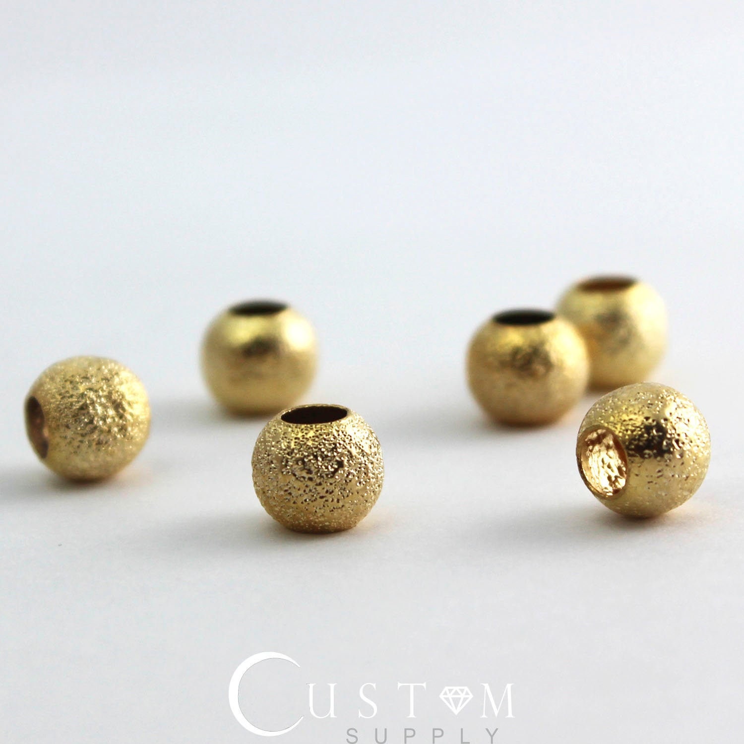 18kt gold plated textured beads Ideal for making handmade Etsy