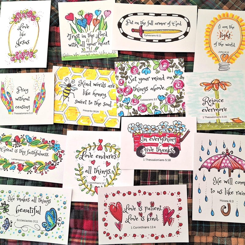Scripture Calligraphy Cards - Etsy