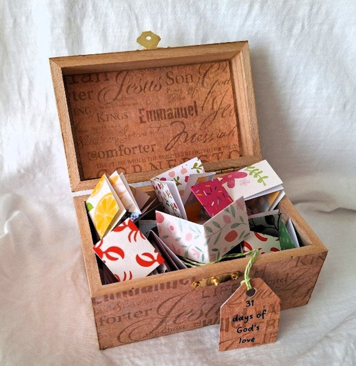 Scripture Love Notes Box With White Rose Decor - Etsy