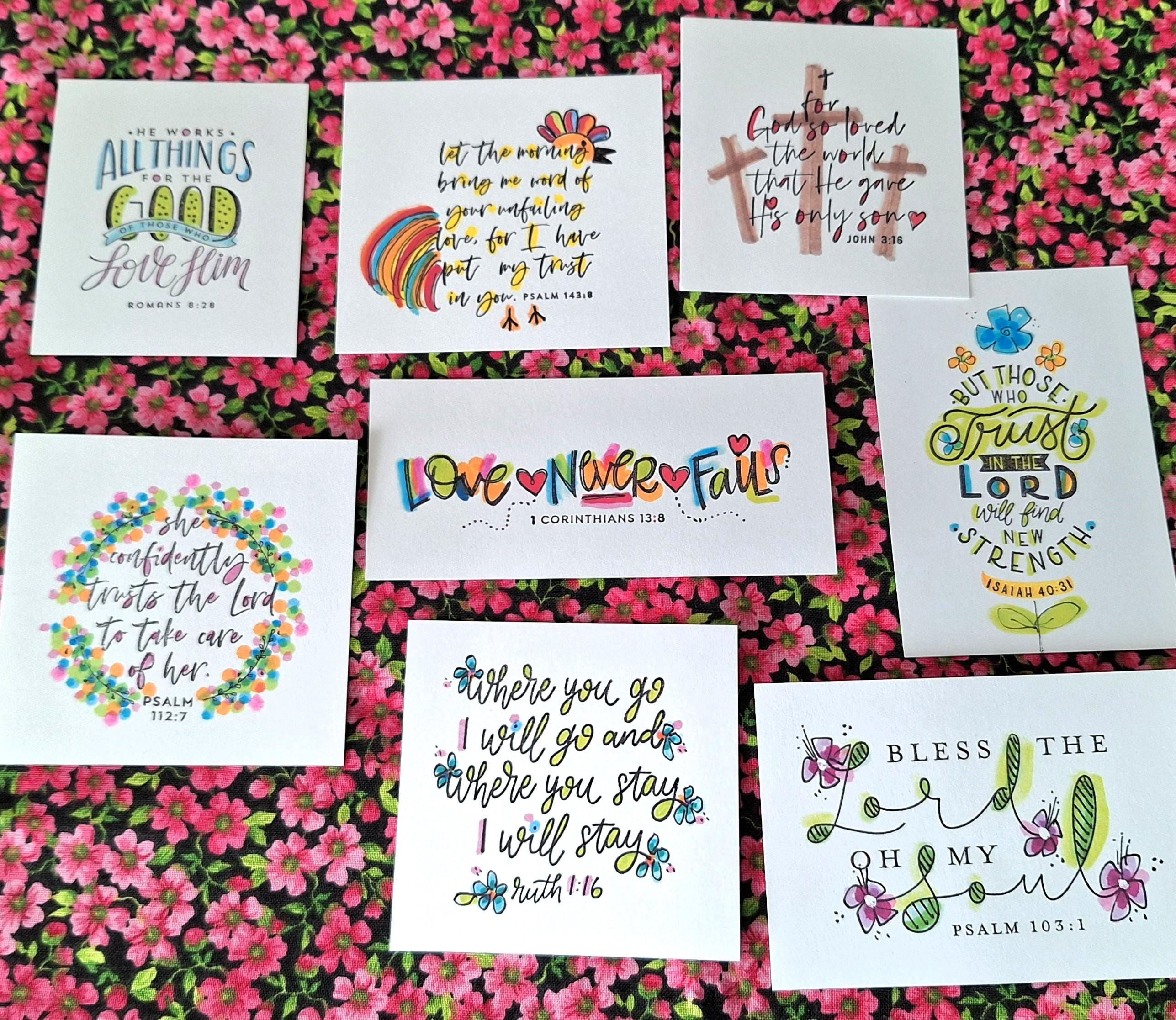 NEW - 17 Scripture Notes Inserts, Same Scriptures - New Designs! Lunch ...