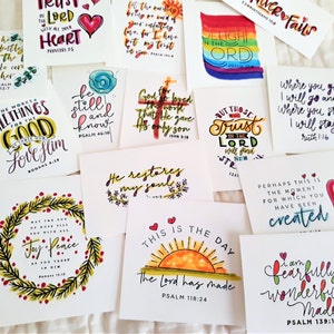 Set of 17, Scripture Cards, Scripture Inserts, Lunch Box Notes, Handmade, Scripture Notes, Teacher Gift, Bookmarks, Birthday Gift