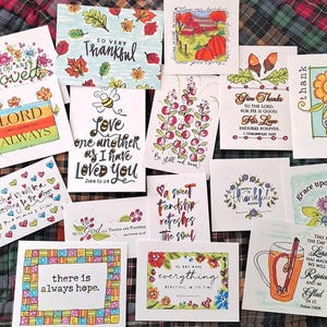 Faith Hope Love Scripture Card Inserts, Set of 16, Inspirational Scripture Notes