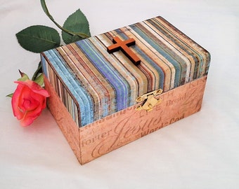 31 Love Notes from God, Prayer Box, Scriptures, Keepsake Box, MALE or FEMALE, Tell me which one! See other designs! 5.25x3.5x3, Teacher Gift