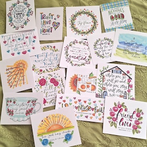 Another NEW 17 Set of Scripture Card Inserts, Same scriptures new designs. You're gonna love these new designs! Great as bookmarks, too.