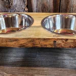 Live Edge Dog Bowl Stand - Large