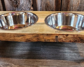 Live Edge Dog Bowl Stand - Large