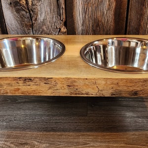 Live Edge Dog Bowl Stand - Large