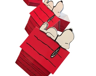Print and cut file with design - Snoopy house box, - Box Template - Silhouette studio print and cut file