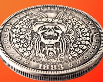 HOBO NICKEL Hobo Coin Rasta Skull Dollar Collectible Novelty Coin for Jewelry Making Challenge Decision Coin Morgan Silver Dollar