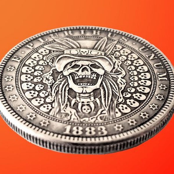 HOBO NICKEL Hobo Coin Rasta Skull Dollar Collectible Novelty Coin for Jewelry Making Challenge Decision Coin Morgan Silver Dollar