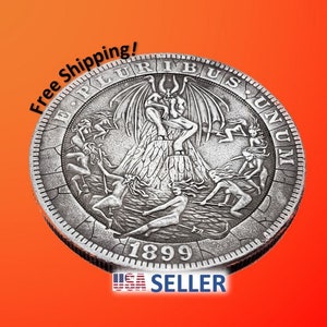HOBO NICKEL Hobo Coin Satan With Flying Witches Collectible Novelty Coin for Jewelry Making Challenge Decision Coin Morgan Silver Dollar