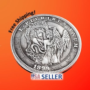 HOBO COIN ART Nickel Angel Devil Collectible Novelty Coin for Jewelry Making Challenge Decision Coin Morgan Silver Dollar