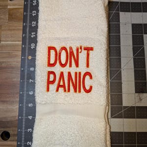 Don&#39;t Panic Terrycloth Towel