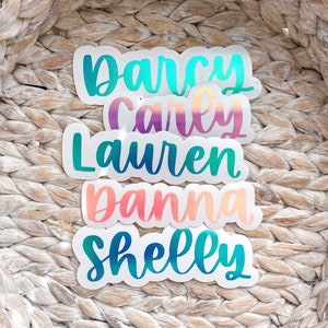 Name Decal in Sunny Font! Personalized Custom Vinyl Sticker for Bottles, Laptops, Journals, and More!