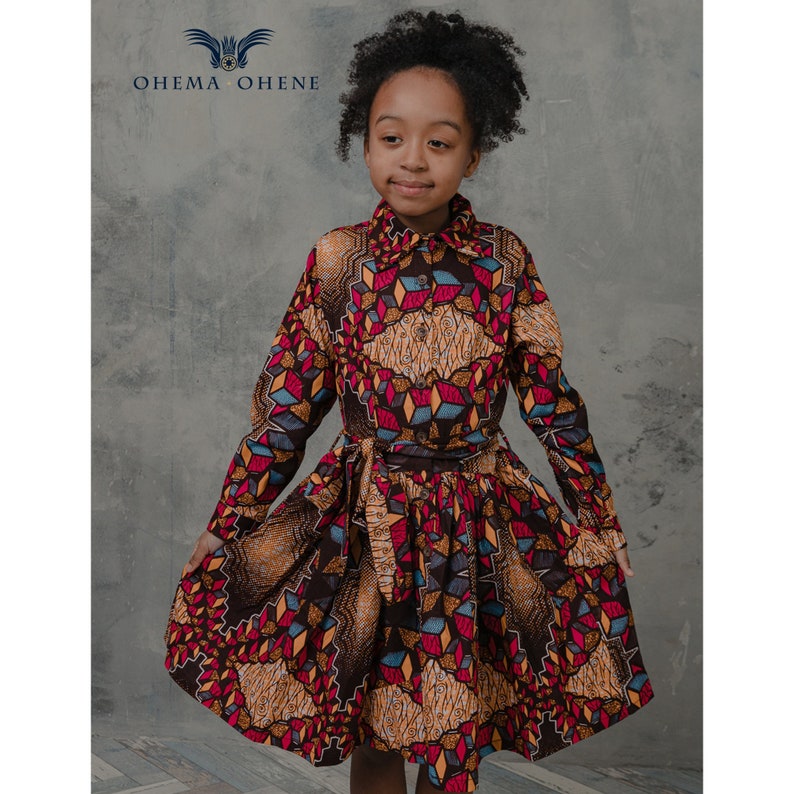 Girls African Print Dress