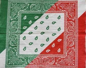 Mexican Flag Colors Bandana. 100% soft cotton.