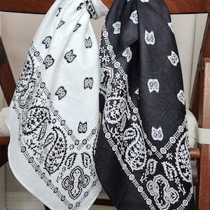 Black & White - Super Soft Cotton Bandanas - 2 Pack