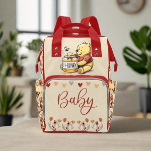 Diaper Bag Pooh Bear Personalized Tigger Custom Diaper Bag Backpack Gender Neutral Baby Shower Gift Waterproof Mommy Bag Backpack Gift