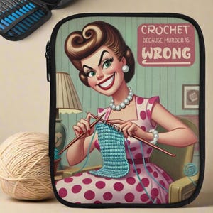 Crochet Hook Organizer Personalized Storage Case Ring Knitting Holder Portable Needle Bag Funny Crocheter Gift Mom Birthday Idea Handmade