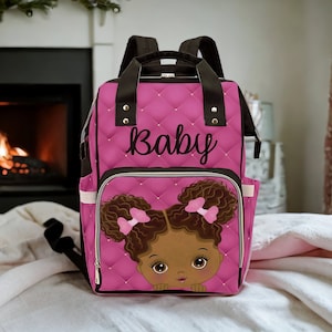 Black and pink diaper bag discount