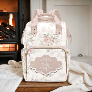 Floral St. Anne Diaper Bag in Posy Petal