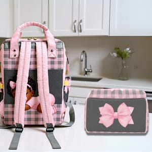 Diaper Bag Black Baby Girl in Pink Ruffle Diaper Custom Diaper Bag Girl Personalized Pink Baby Shower Gift Waterproof Mommy Bag Gifting Idea