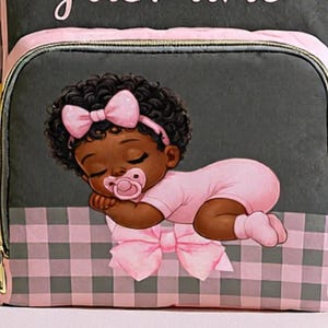 Diaper Bag Black Baby Girl in Pink Ruffle Diaper Custom Diaper Bag Girl Personalized Pink Baby Shower Gift Waterproof Mommy Bag Gifting Idea
