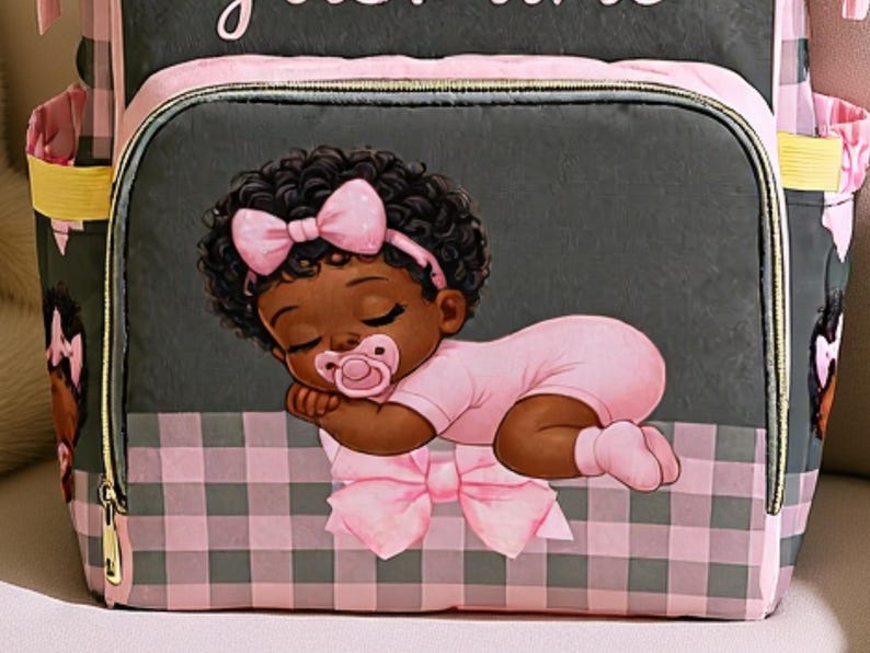 Diaper Bag Black Baby Girl in Pink Ruffle Diaper Custom Diaper Bag Girl Personalized Pink Baby Shower Gift Waterproof Mommy Bag Gifting Idea