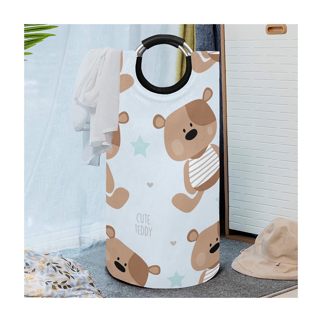 Laundry Hamper With Teddy Bears on Blue Large Large Laundry Etsy