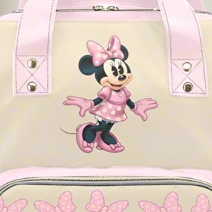 Minnie Mouse Pink Diaper Bag Personalized Baby Name Diaper Backpack Girl Pink Baby Shower Gift Waterproof Mommy Bag Backpack Gifting Idea