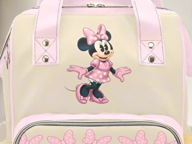 Minnie Mouse Pink Diaper Bag Personalized Baby Name Diaper Backpack Girl Pink Baby Shower Gift Waterproof Mommy Bag Backpack Gifting Idea