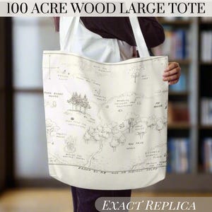 Winnie the Pooh Tote Bag Gift For Mom 100 Acre Wood Canvas Tote Bag Large Shopping Tote Bag Gifting Idea For Pooh Lover Handbag Gift For Her