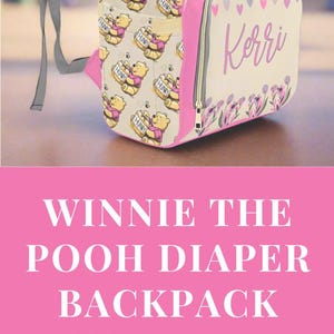 Personalized Baby Bag Pooh Diaper Tigger Backpack Waterproof Mommy Organizer Pink Girl Shower Gift Newborn Travel Carrier Custom Nursery immagine 14