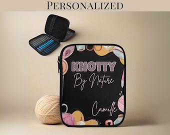Crochet Hook Organizer Personalized Knotty By Nature Funny Crochet Storage Bag Mom Gift For Birthday Gifting Idea Mothers Day Hook Storage