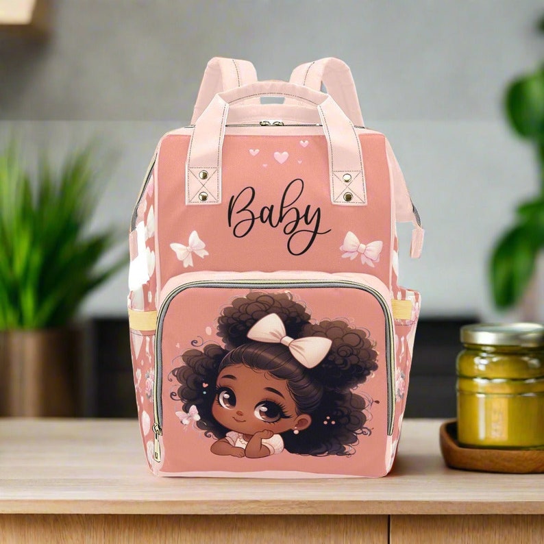 Personalized Diaper Bag Girl Pink Bows Mommy Bag Coquette Diaper Bag Waterproof Backpack Pink Vintage Diaper Backpack Girls Baby Shower Gift Coquette Diaper Bagr Backpacks Girl Diaper Bags Large Diaper Bag Personalized baby shower gift idea mommy bag
