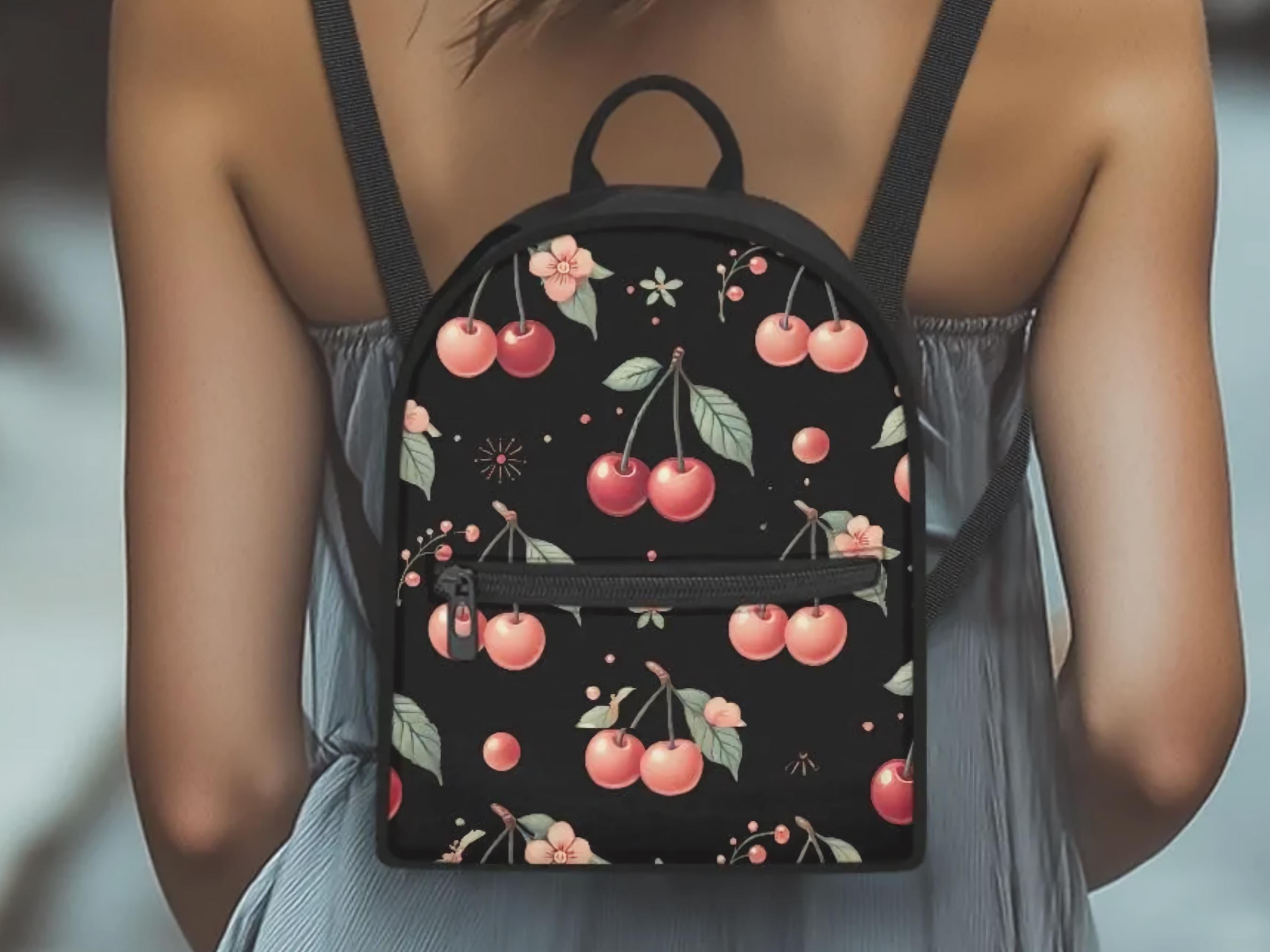 Cherry Mini Backpack - Etsy display picture 1