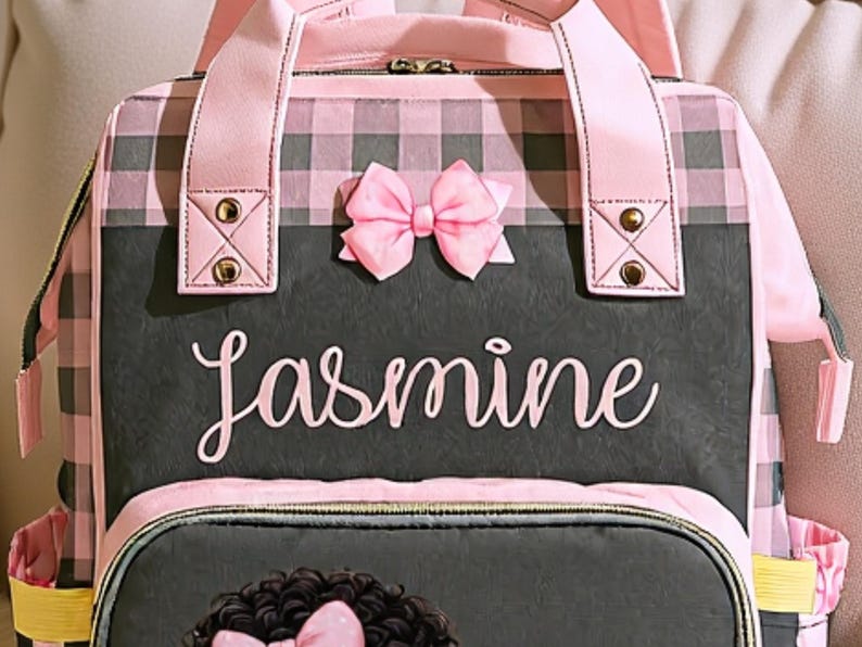 Diaper Bag Black Baby Girl in Pink Ruffle Diaper Custom Diaper Bag Girl Personalized Pink Baby Shower Gift Waterproof Mommy Bag Gifting Idea