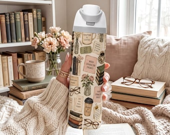 Tumbler 32oz Main Character Energy Bookstore Insulated Travel Mug with Handle and Straw Personalized Book Lover Gift Reading Cup for Her