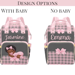 Girl Diaper Bag Black Baby in Pink Ruffle Diaper Custom Diaper Bag Girl Personalized Pink Baby Shower Gift Waterproof Mommy Bag Gifting Idea