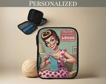 Crochet Hook Organizer Personalized Funny Crochet Because Murder is Wrong Storage Bag Mom Gift For Birthday Gifting Idea Xmas Hook Storage