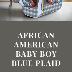 Black Baby Boy Custom Diaper Bag Bluy Baby Shower Gift Diaper Bag Backpack Ethnic Personalized Mommy Bag Baby Gift Backpack Plaid Diaper Bag