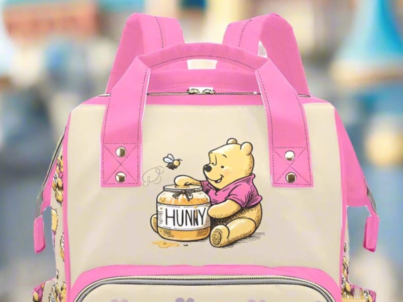 Waterproof Diaper Backpack Personalized Baby Bag Pink Girl Mommy Organizer Travel Carrier Newborn Essential Custom Nursery Storage Baby Shower Gift Multiple Compartments Padded Shoulder Straps Comfortable Design Premium Construction