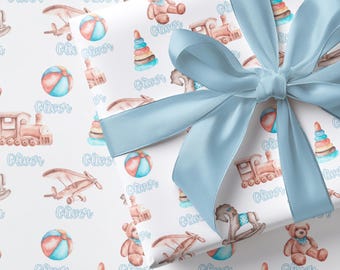 Wrapping Paper Boy Baby Shower Gift Teddy Bear Wrap Paper Baby Gift Wrapping Paper Special Occasion Gift Wrap For New Mom Boy Baby Gifting