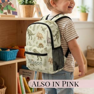 Dinosaur Toddler Backpack Preschool Bag Personalized Monogrammed Kindergarten Boy Gift Birthday Daycare Small Kid Schoolbag Travel Book