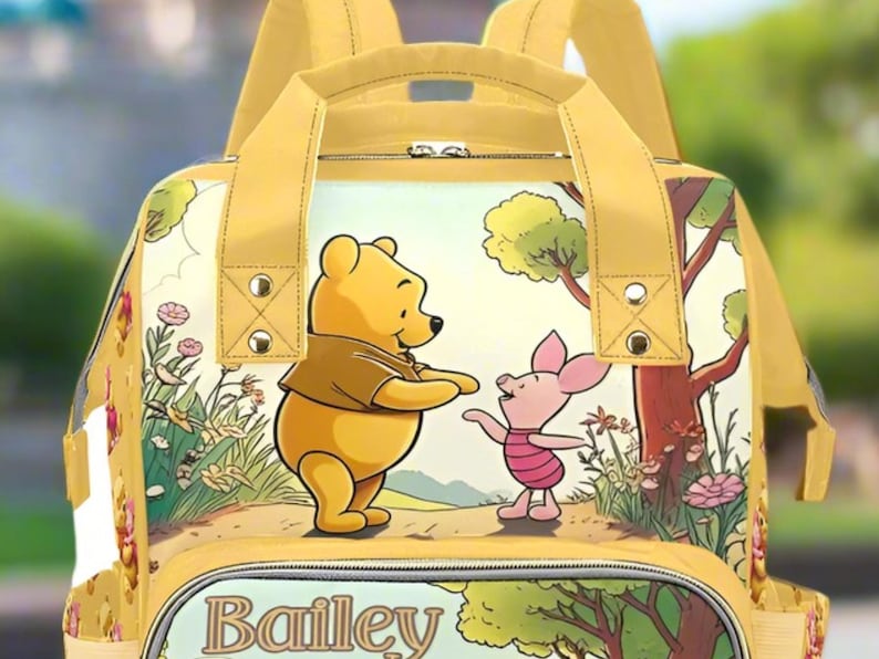 Winnie the Pooh and Piglet Personalized Diaper Bag Backpack Colorful ...