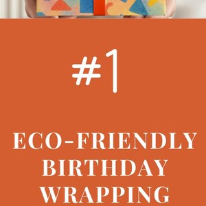 Birthday Wrapping Paper Colorful Gift Wrap Kids Celebration Sheet Eco Friendly Unique Custom Eclectic Pattern Yellow Blue Geometric Festive image 15
