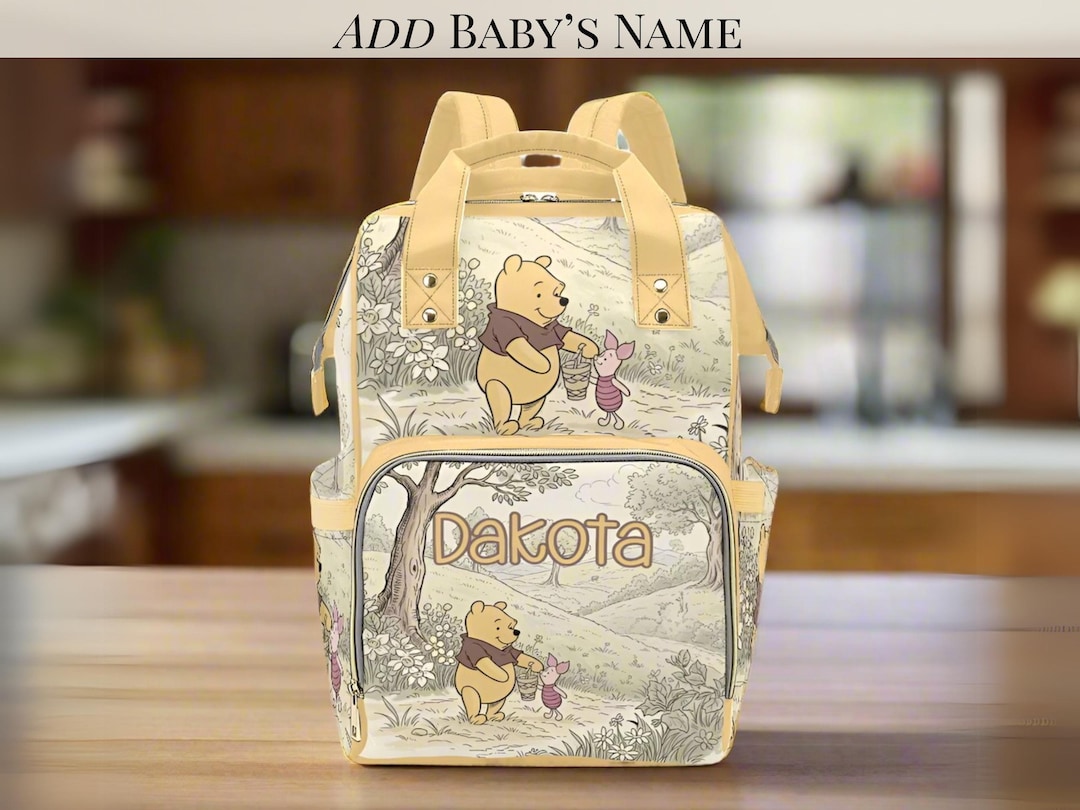 Winnie the Pooh and Piglet Personalized Diaper Bag Backpack Vintage ...