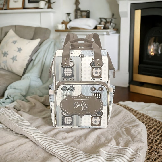 Unisex Diaper Bag Backpack Personalized Owls Custom Baby Name Gift Waterproof Diaper Bag Backpack Baby Shower Gift Idea Baby Name Mommy Bag Etsy